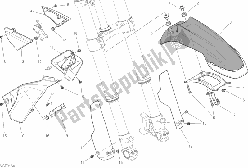 Toutes les pièces pour le Demi Carénage du Ducati Scrambler Desert Sled USA 803 2017